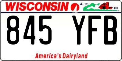 WI license plate 845YFB