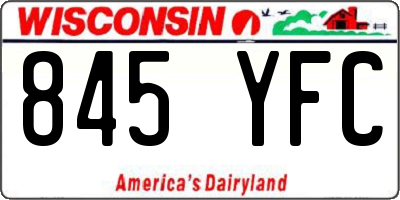 WI license plate 845YFC