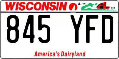 WI license plate 845YFD
