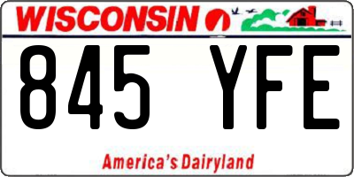 WI license plate 845YFE