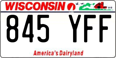 WI license plate 845YFF