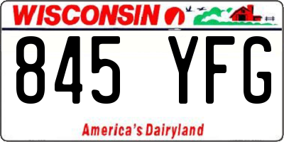 WI license plate 845YFG