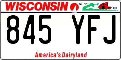 WI license plate 845YFJ