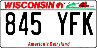WI license plate 845YFK