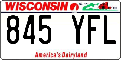 WI license plate 845YFL