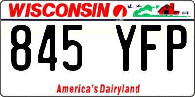 WI license plate 845YFP