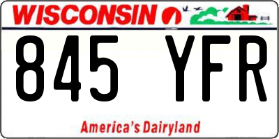 WI license plate 845YFR