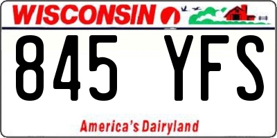 WI license plate 845YFS