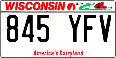 WI license plate 845YFV