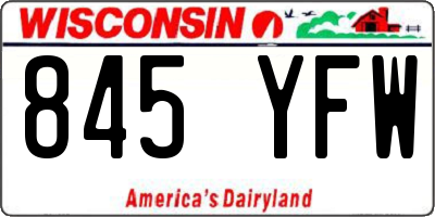 WI license plate 845YFW