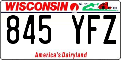 WI license plate 845YFZ