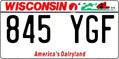 WI license plate 845YGF