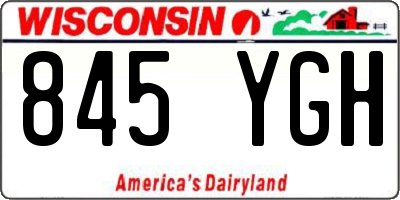 WI license plate 845YGH