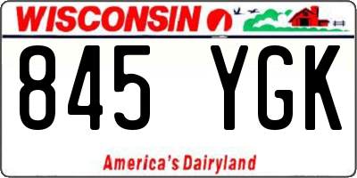 WI license plate 845YGK