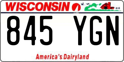 WI license plate 845YGN