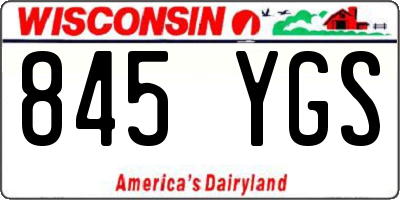 WI license plate 845YGS