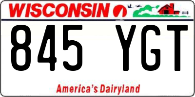 WI license plate 845YGT