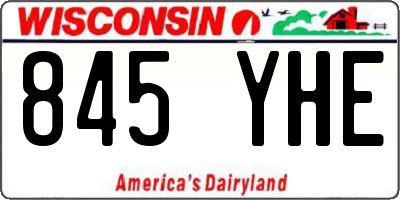 WI license plate 845YHE