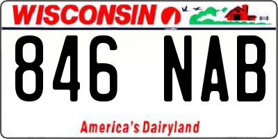 WI license plate 846NAB