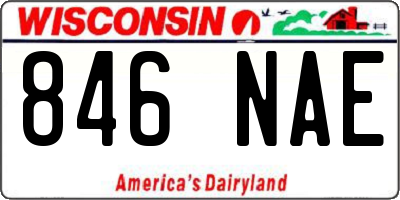 WI license plate 846NAE
