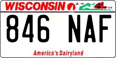 WI license plate 846NAF