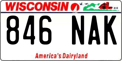 WI license plate 846NAK