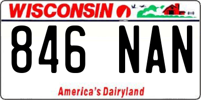 WI license plate 846NAN