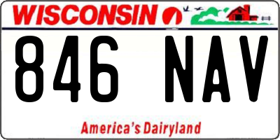 WI license plate 846NAV