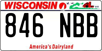 WI license plate 846NBB