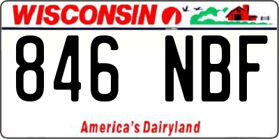 WI license plate 846NBF