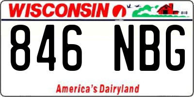 WI license plate 846NBG