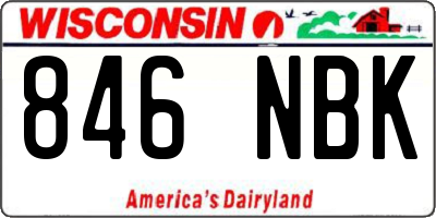 WI license plate 846NBK