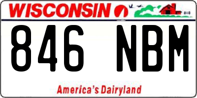 WI license plate 846NBM