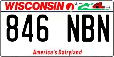 WI license plate 846NBN