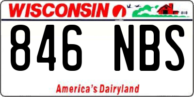 WI license plate 846NBS