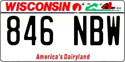 WI license plate 846NBW