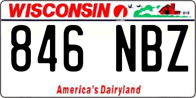 WI license plate 846NBZ