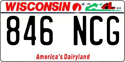 WI license plate 846NCG