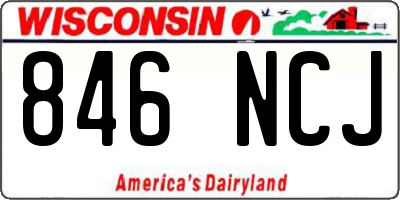 WI license plate 846NCJ
