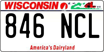 WI license plate 846NCL