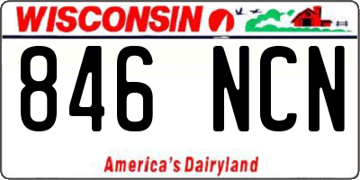 WI license plate 846NCN
