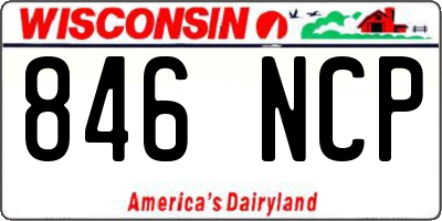 WI license plate 846NCP