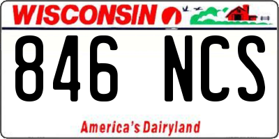 WI license plate 846NCS