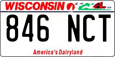 WI license plate 846NCT