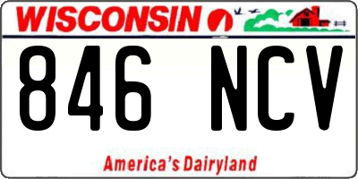 WI license plate 846NCV