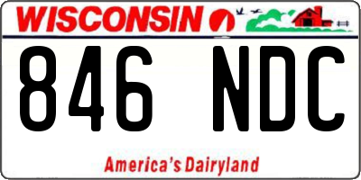WI license plate 846NDC