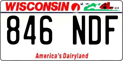WI license plate 846NDF