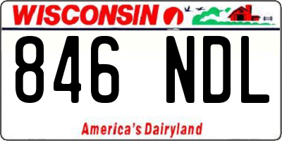 WI license plate 846NDL