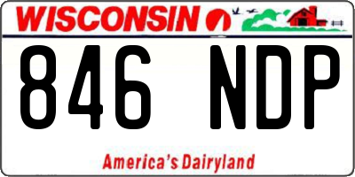 WI license plate 846NDP
