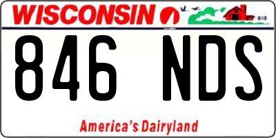 WI license plate 846NDS